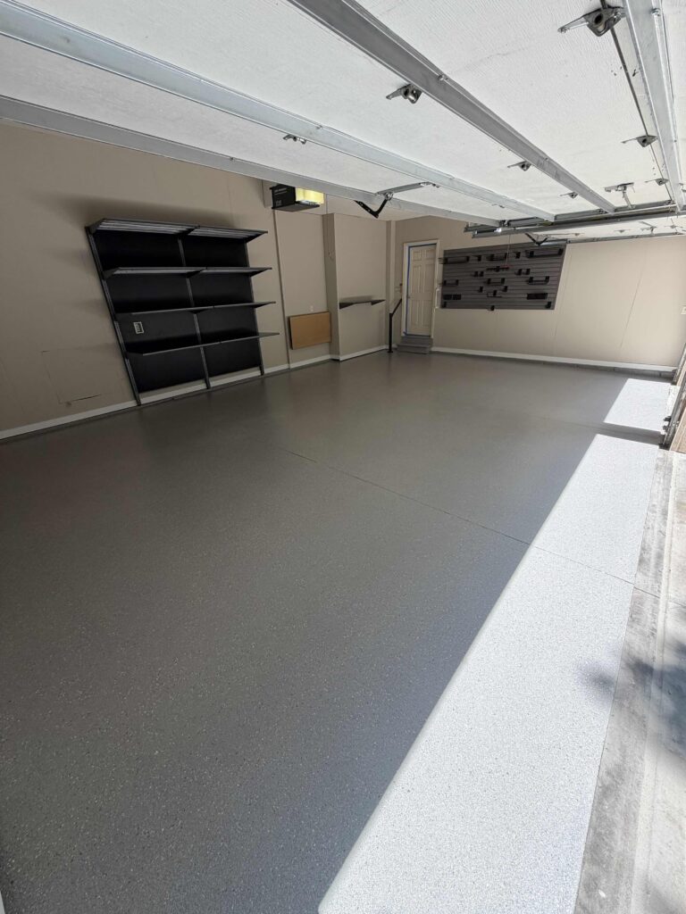 garage floor coating and garage shelves and garage slatwall