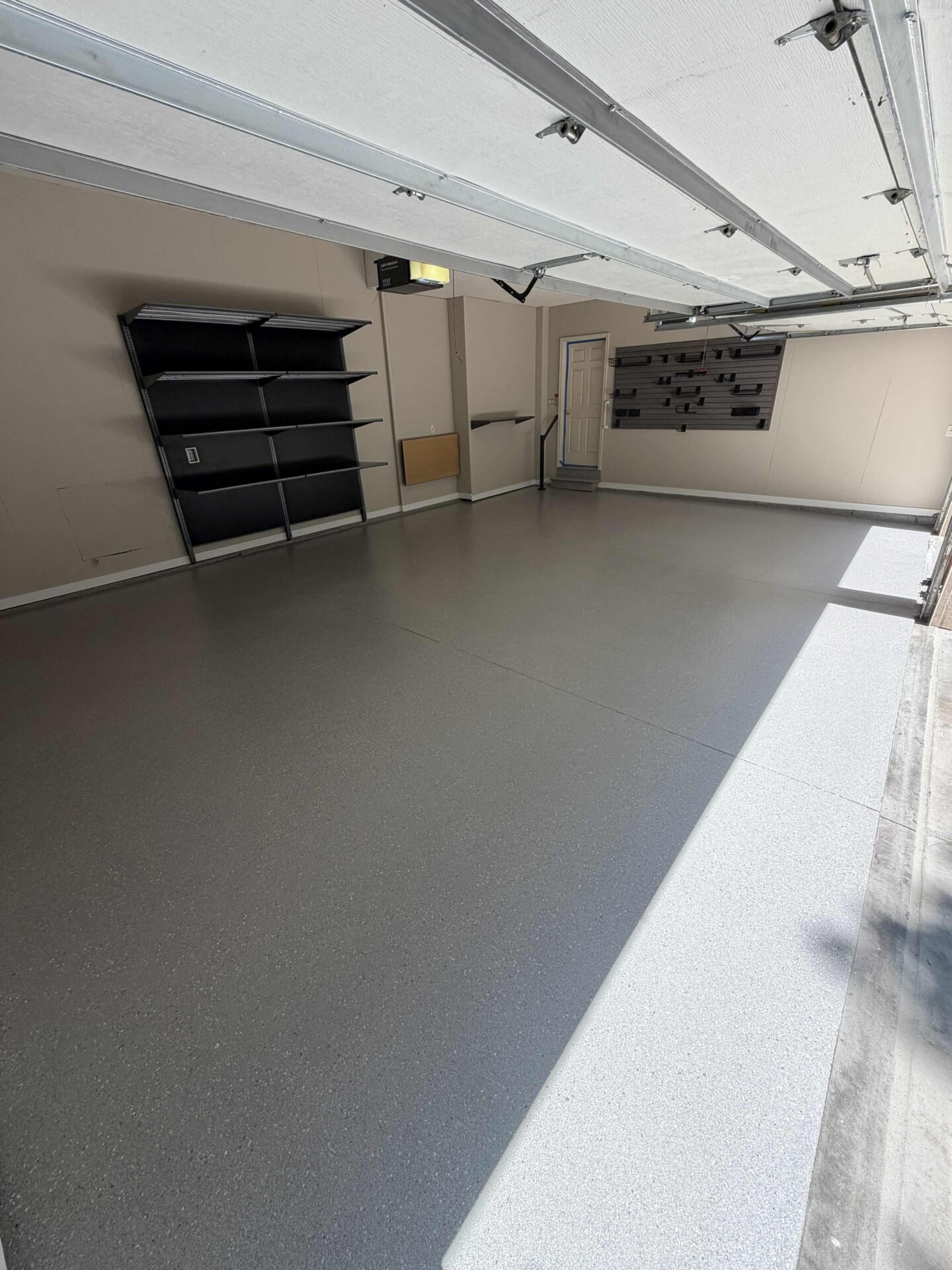 garage floor coating and garage shelves and garage slatwall