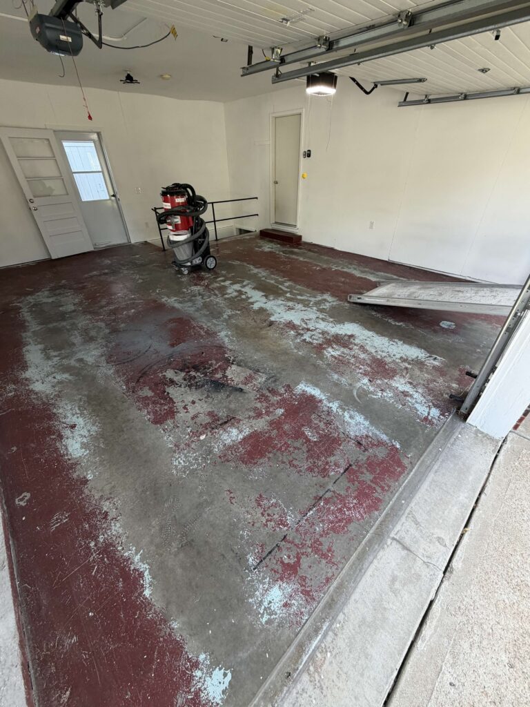 before garage floor coating in platte city