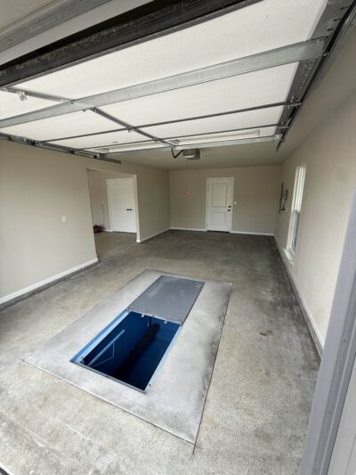 before garage floor coating in Lenexa