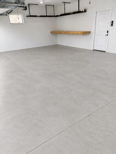 before photo of garage floor coating in Lawrence