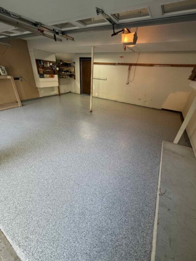 after new polyaspartic concrete coating in Olathe