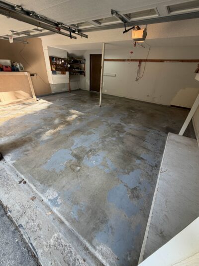 Before with peeling epoxy in Olathe