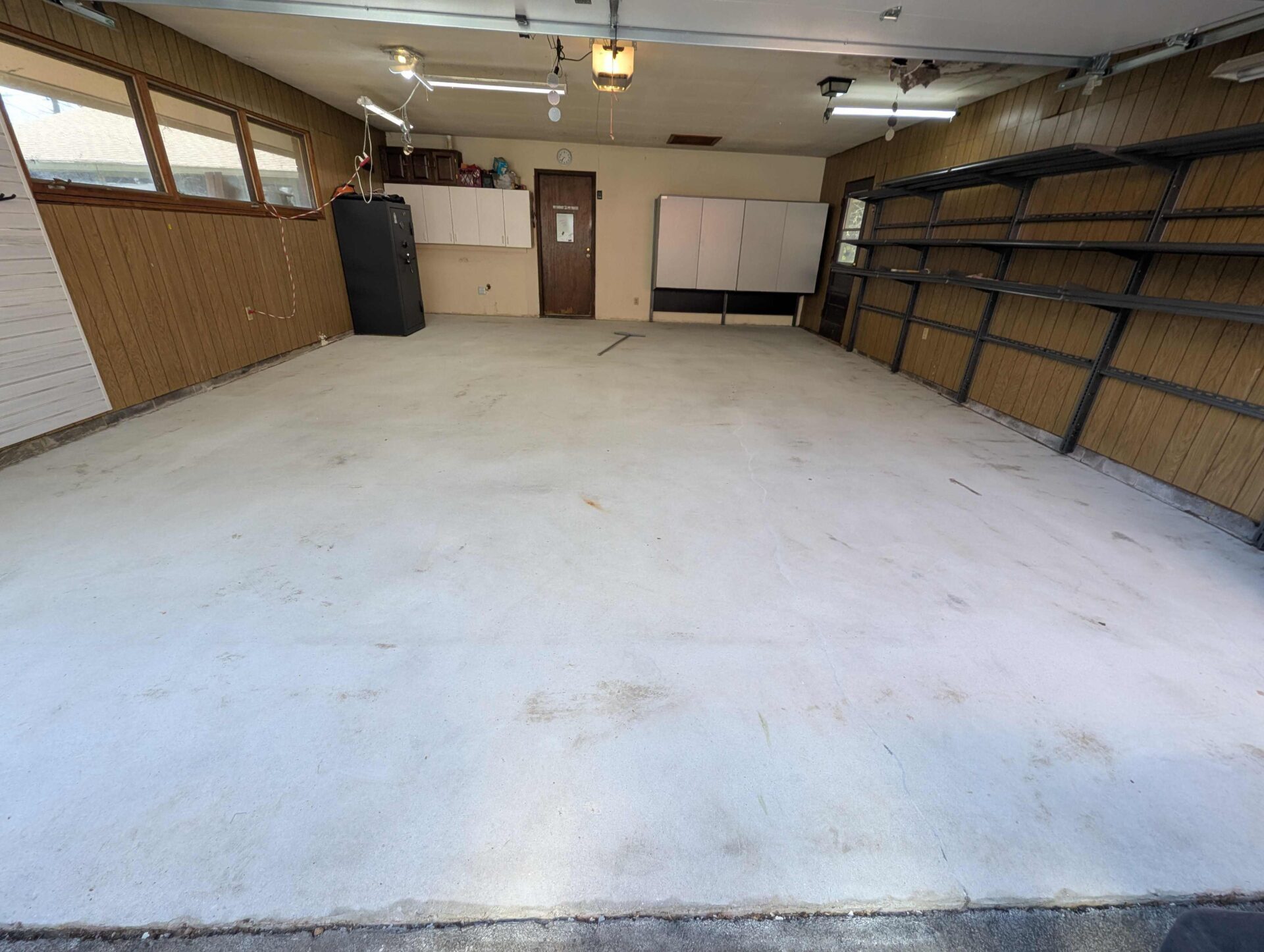 uncoated garage floor concrete