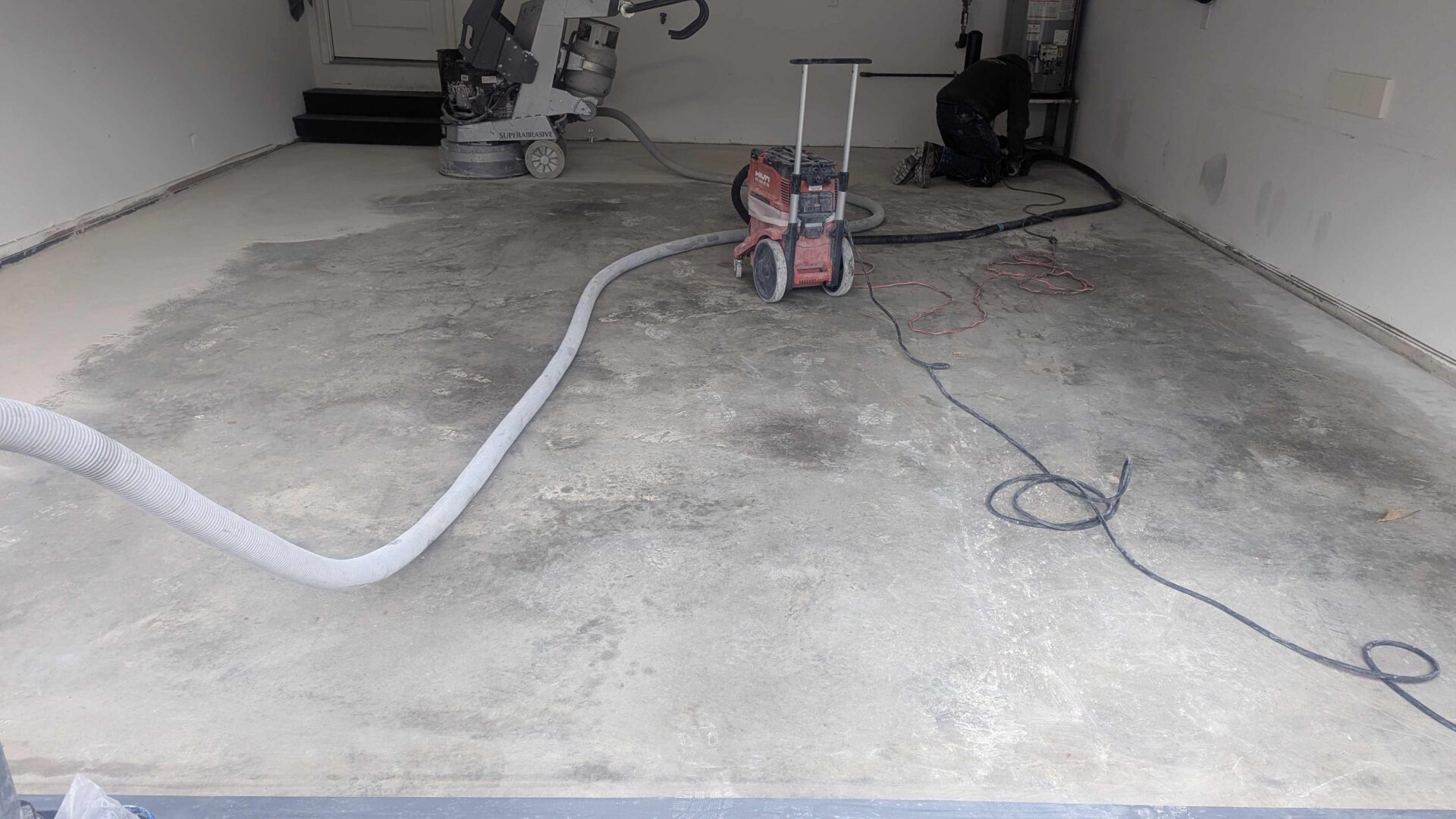 Uncoated garage floor coating