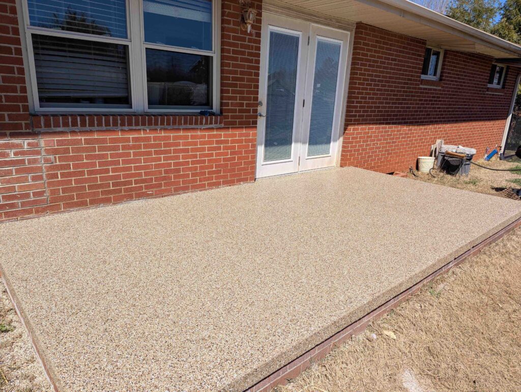 New taupe polyaspartic concrete coating