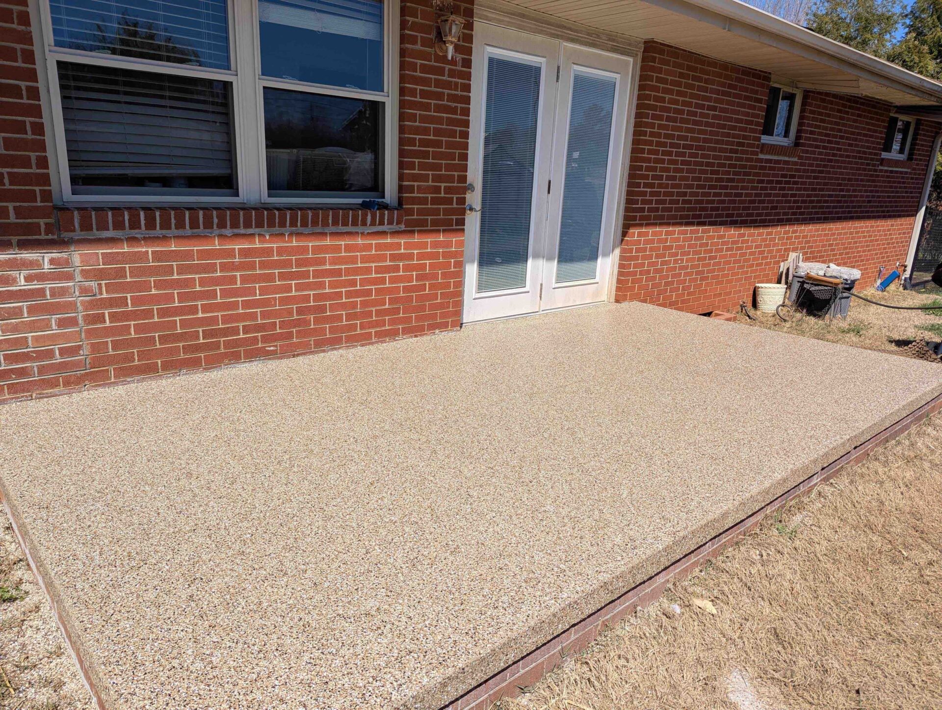 New taupe polyaspartic concrete coating