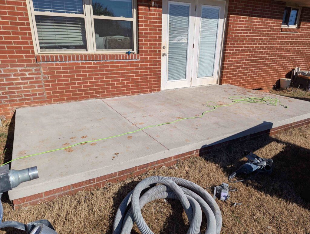 uncoated patio concrete