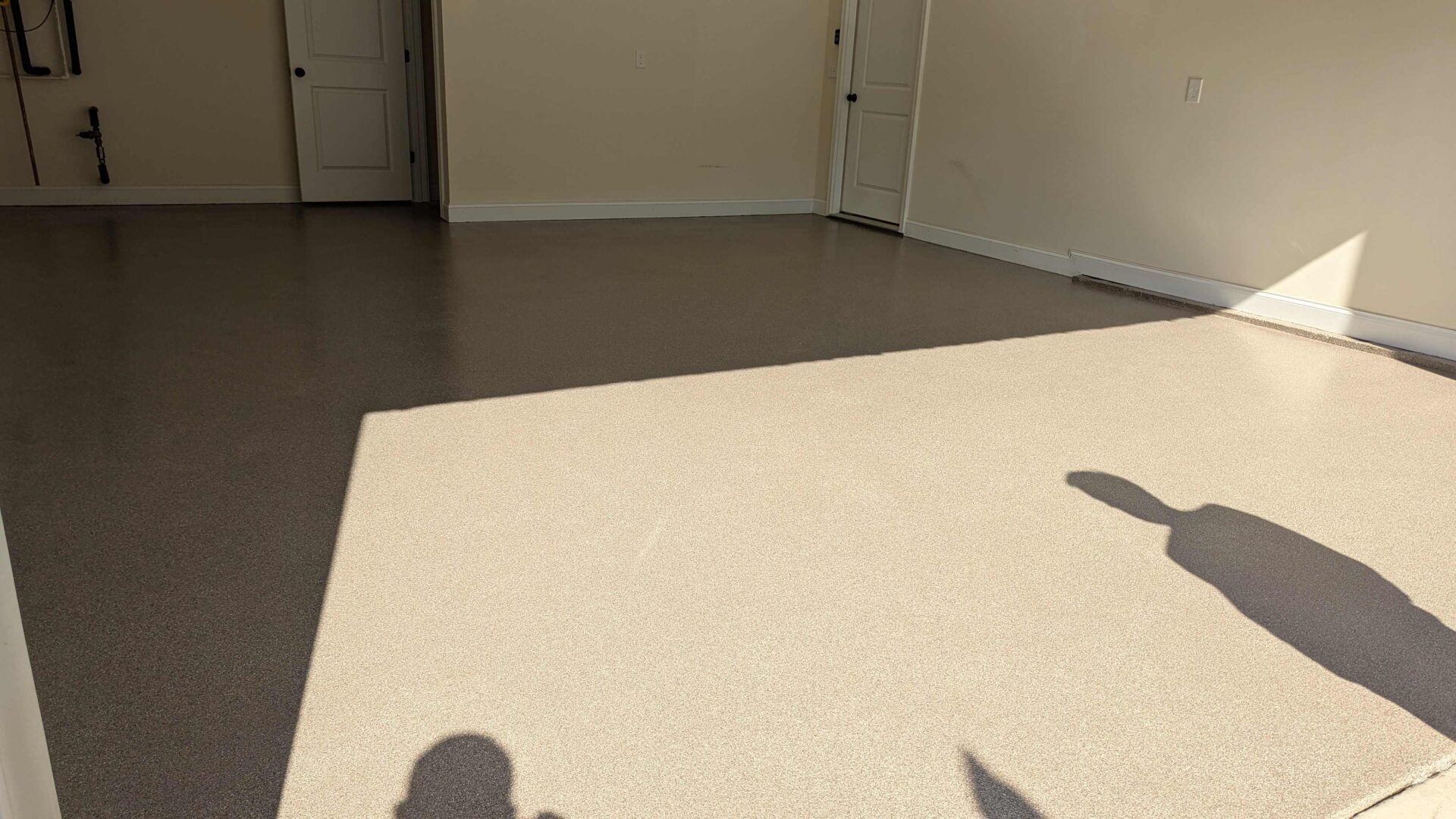 Durable concrete coating on garage floor