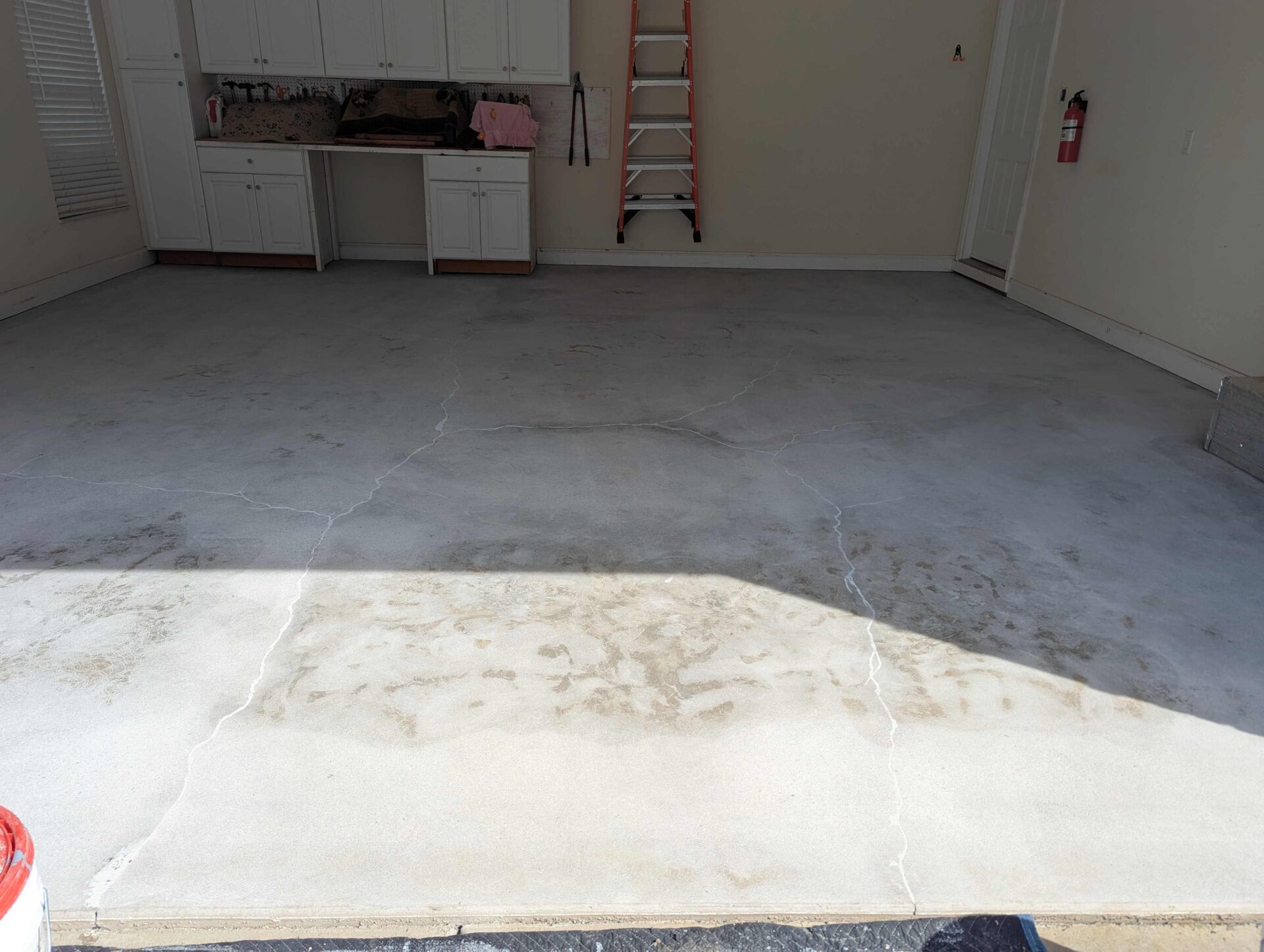 Uncoated garage floor coating