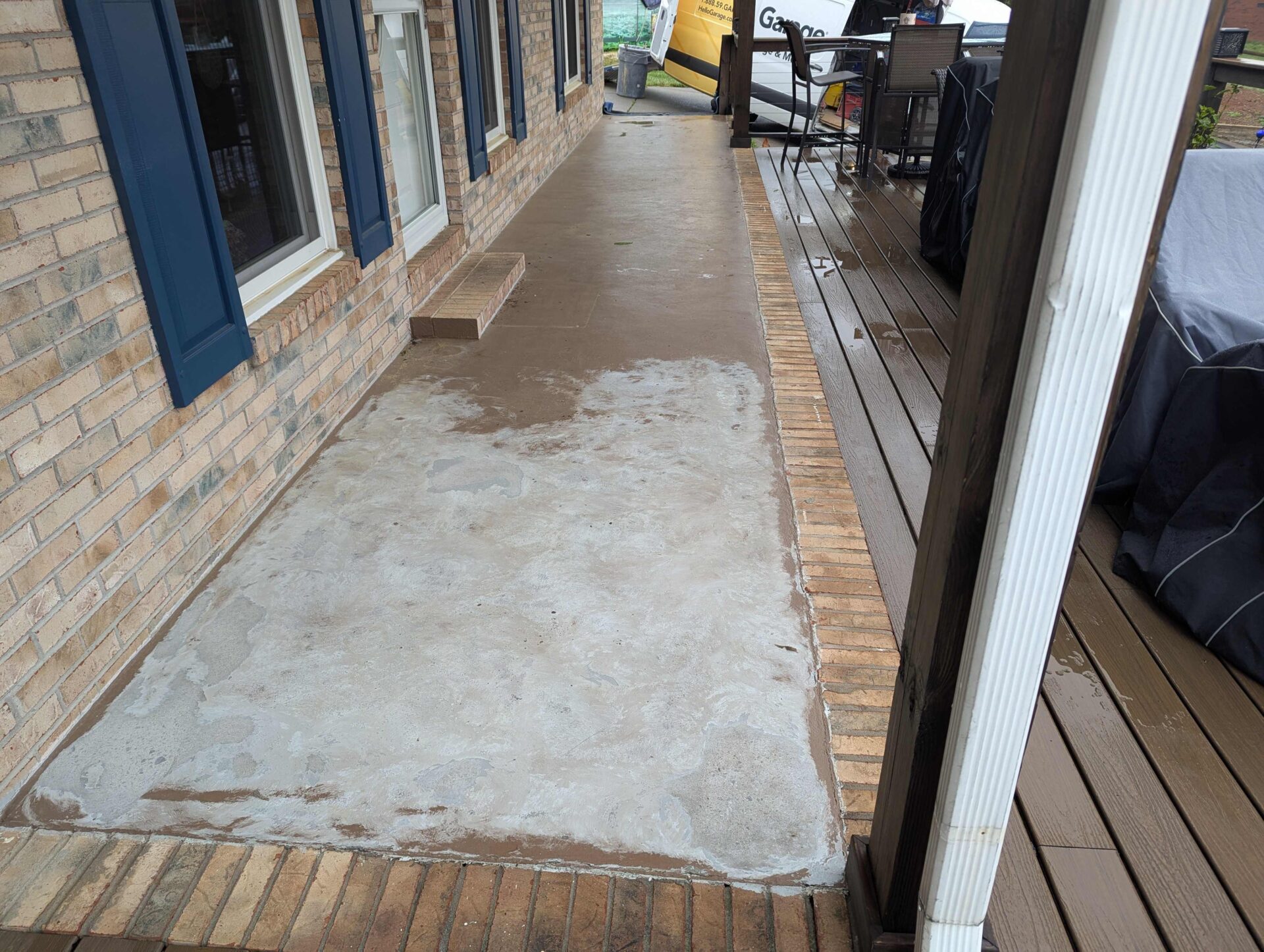 Uncoated porch concrete