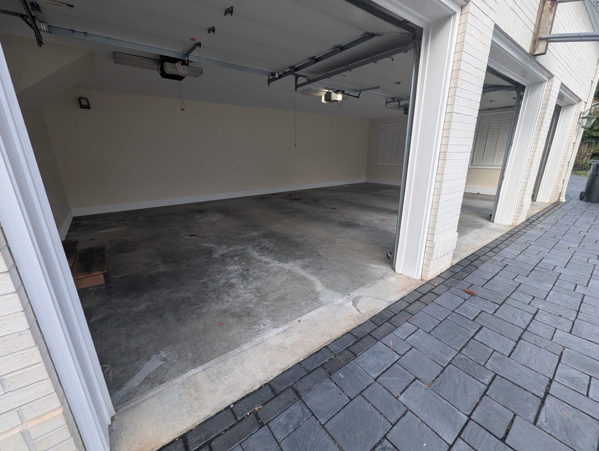 Uncoated garage concrete