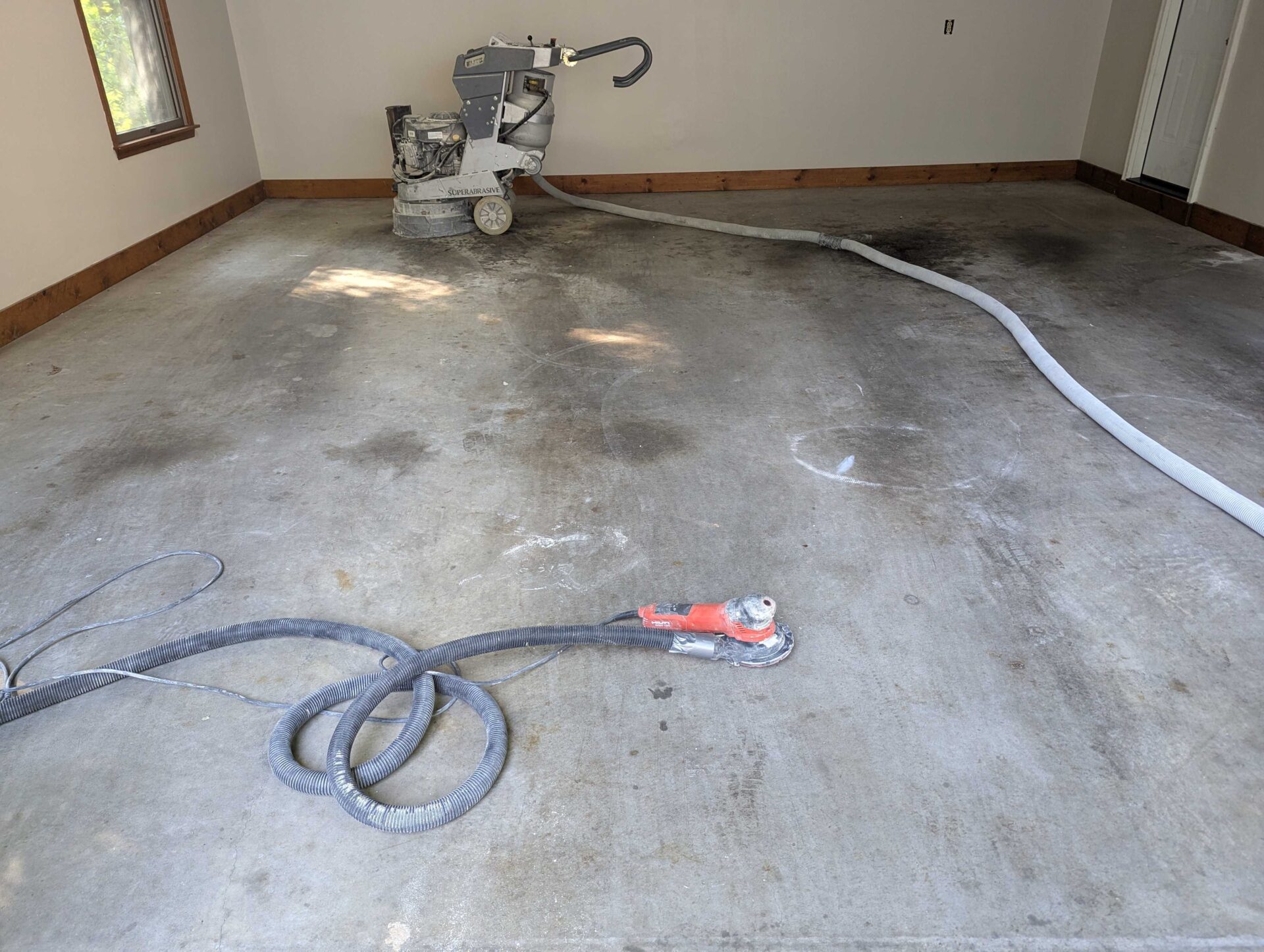 Bare garage concrete