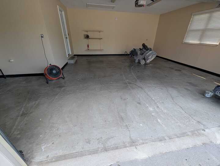 bare concrete in garage