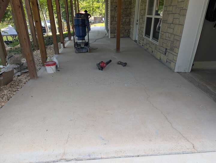 Porch before a concrete coating