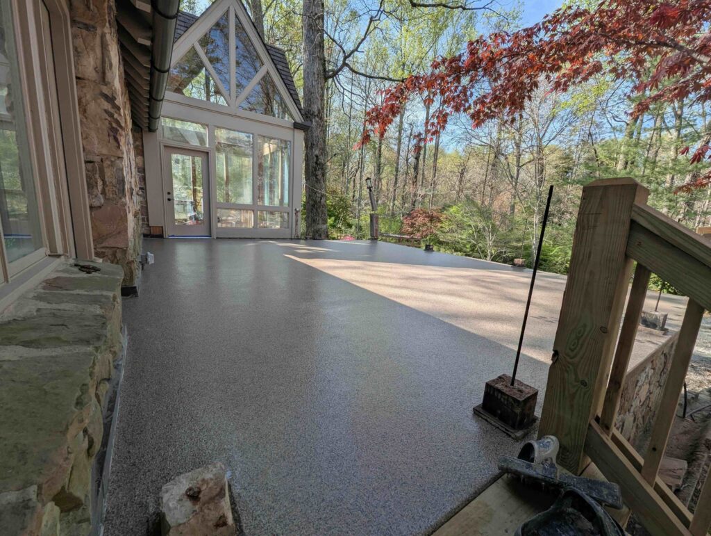 concrete coating on a patio
