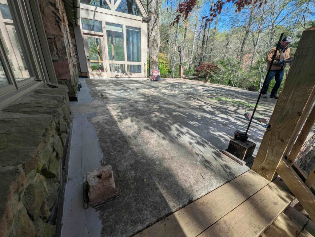 Patio before a coating