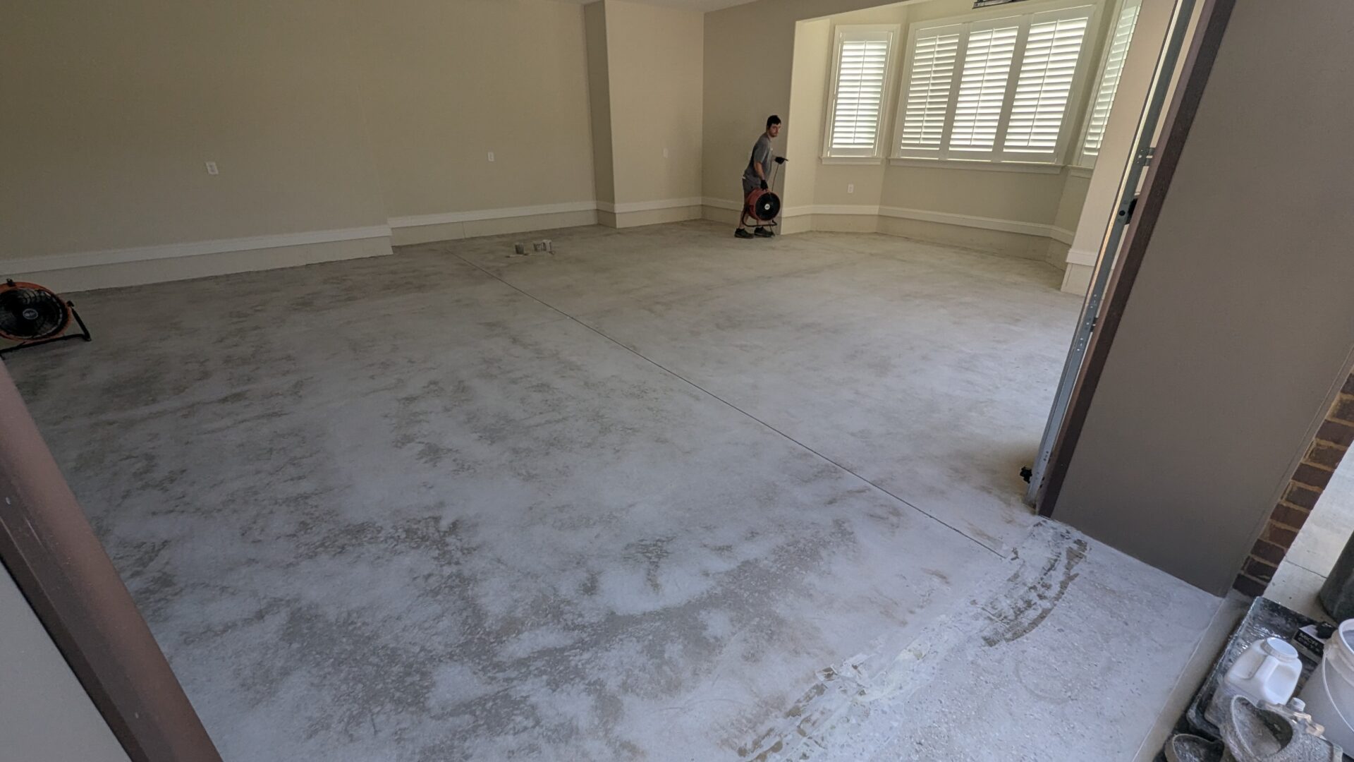 uncoated garage concrete