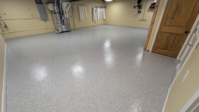basement after floor coating in Knoxville
