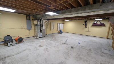 basement concrete coating before photo in Knoxville