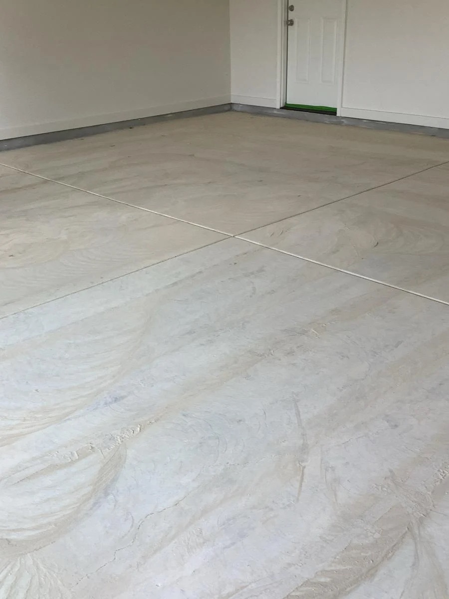 Bare garage concrete