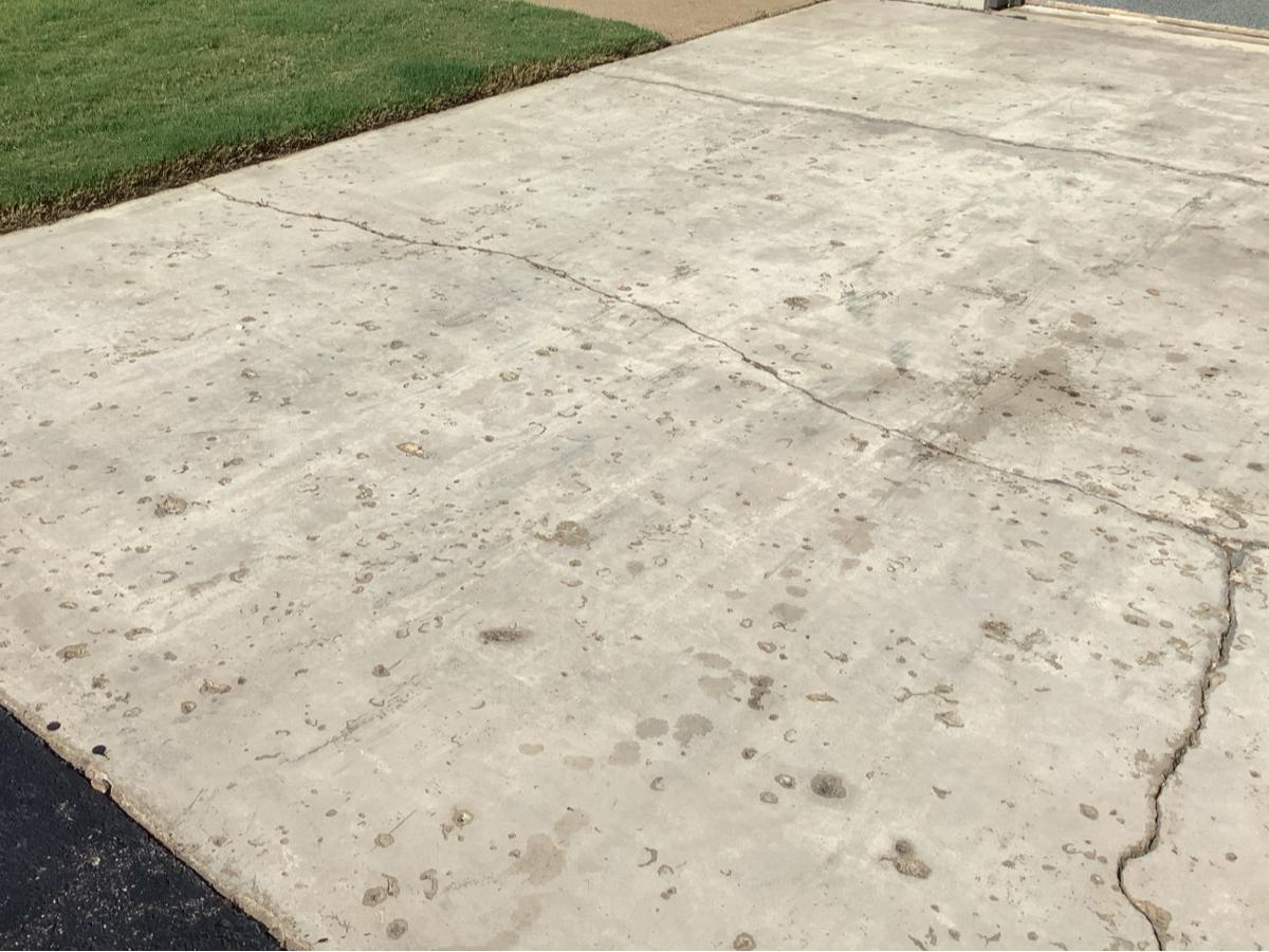 cracked patio concrete