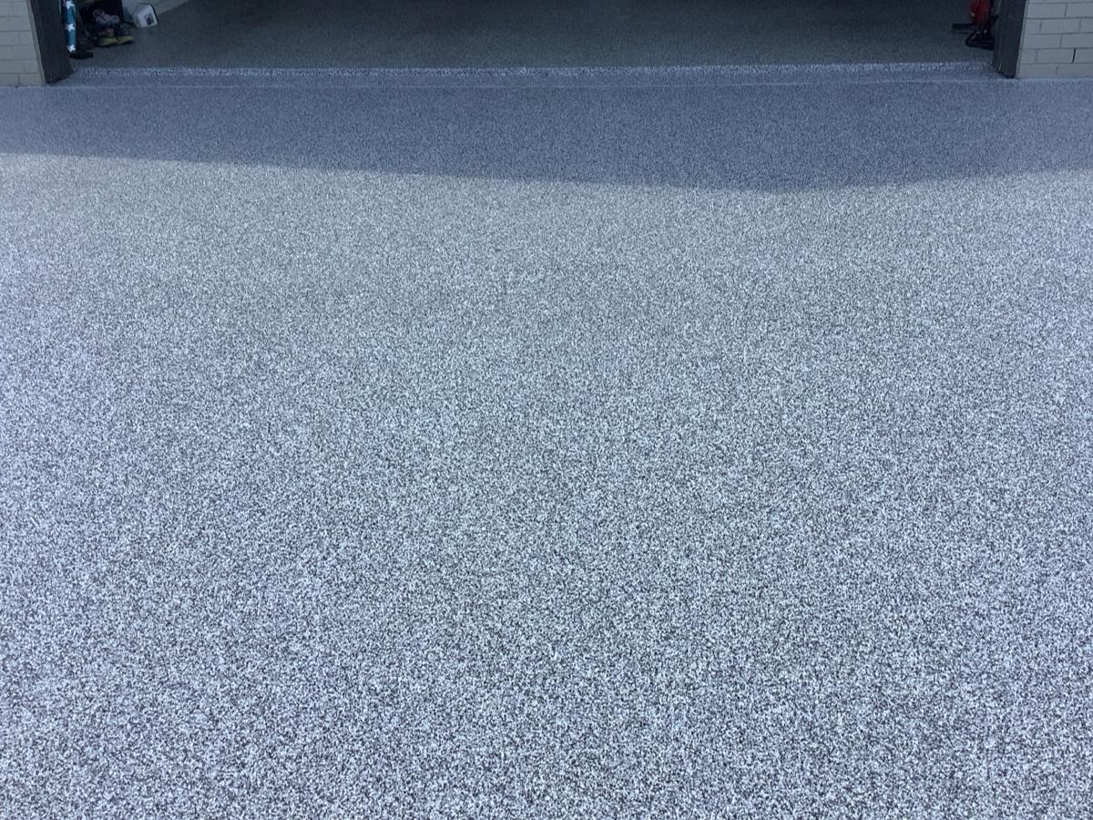 Polyaspartic coated patio concrete in Memphis