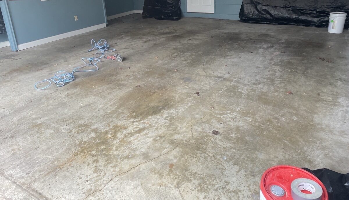 uncoated garage floor concrete