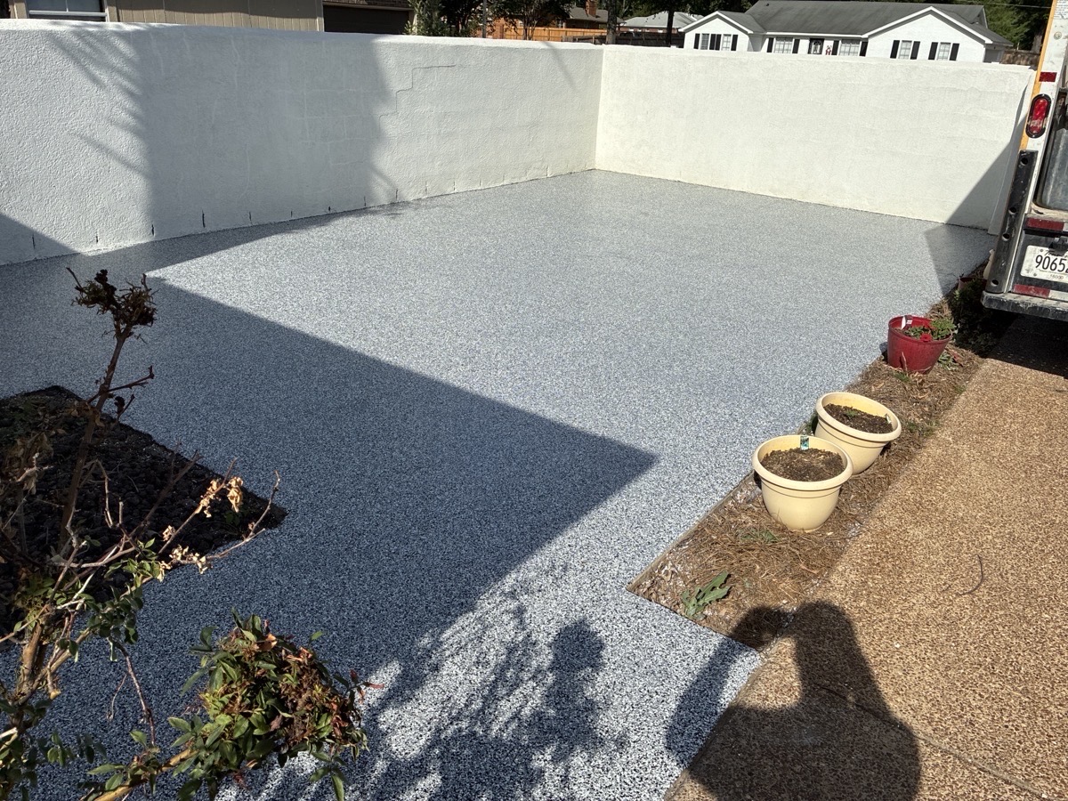 Polyaspartic coated patio Memphis