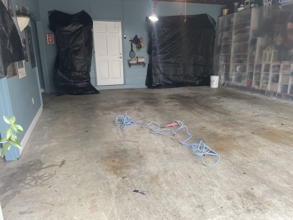 Garage in Germantown Prepped for Floor Coating