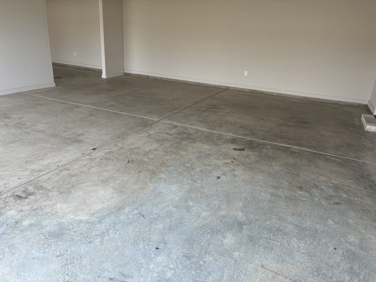 Damaged garage concrete floor
