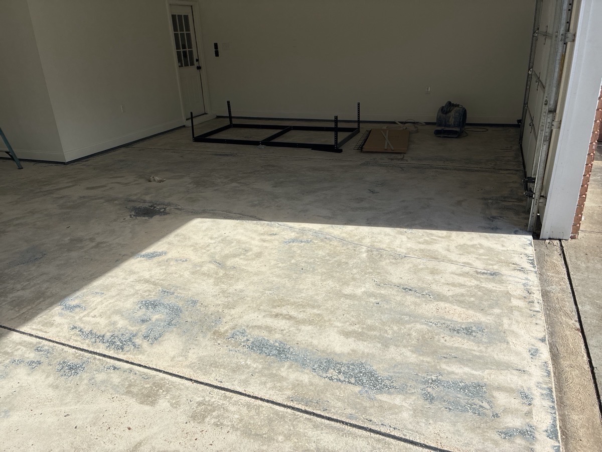 Damaged garage concrete