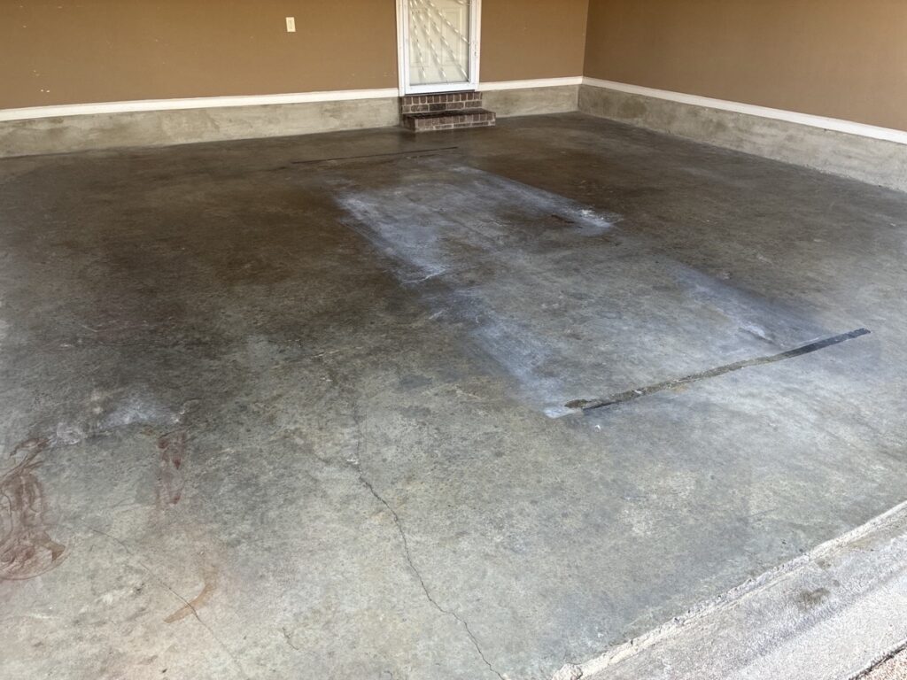 Stained Garage Floor in Olive Branch