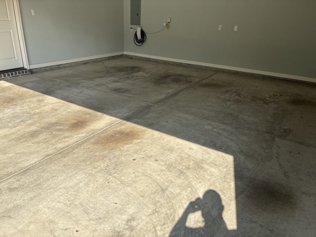 before garage floor coating