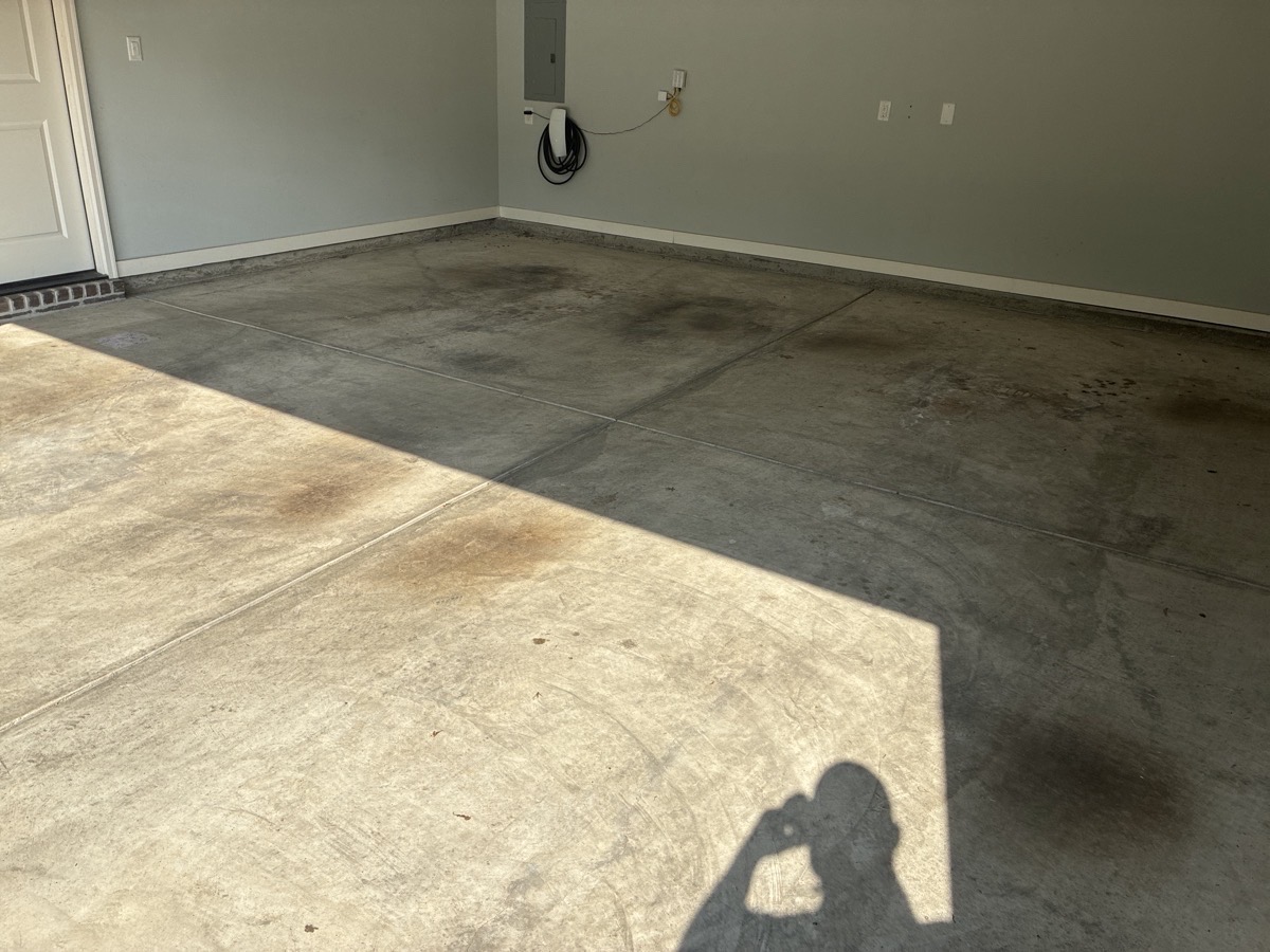 before garage floor coating