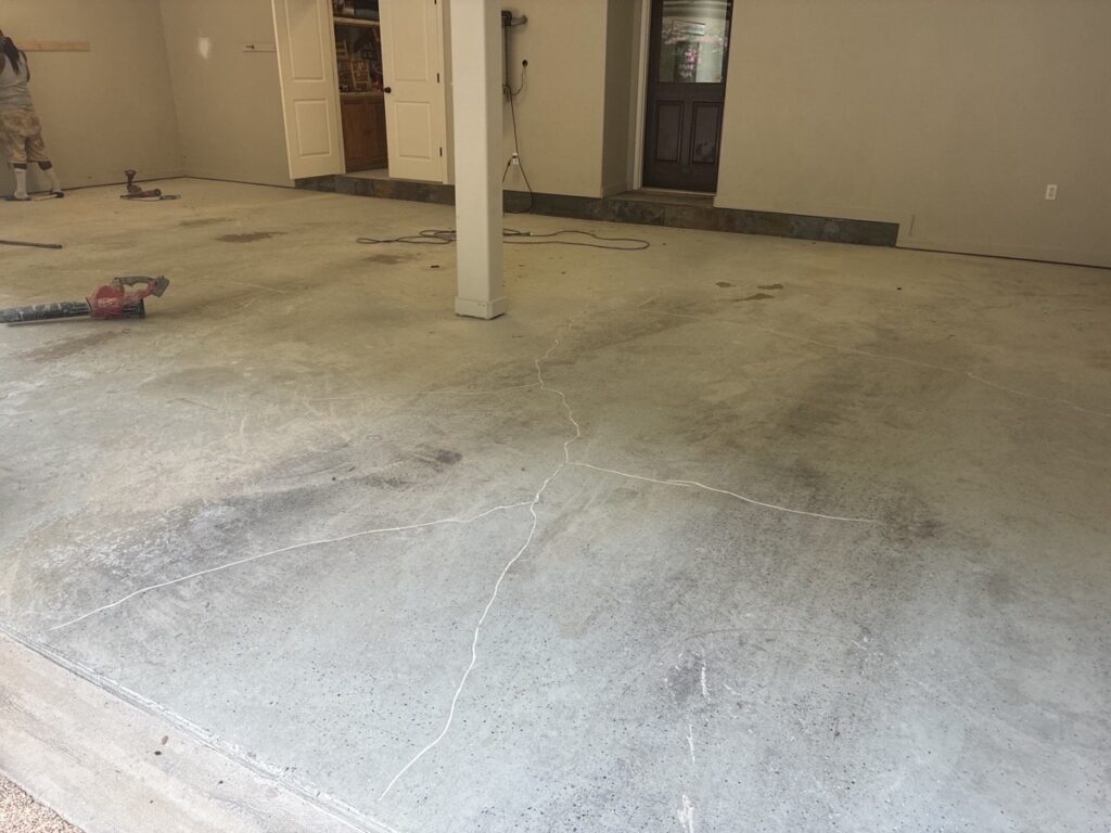 before garage floor coating