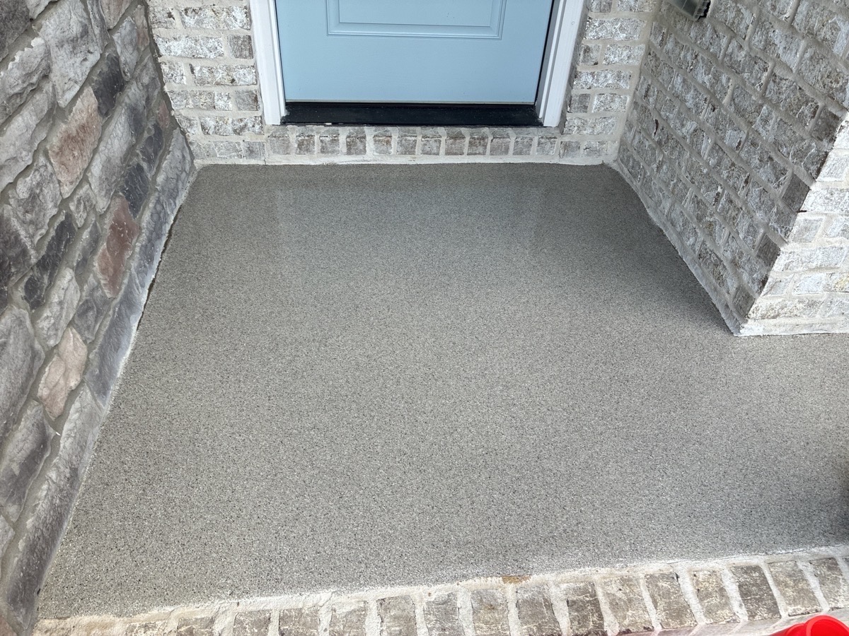 after concrete coating on front porch in arlington
