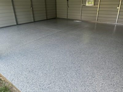 garage workshop floor after concrete coating in Horn Lake