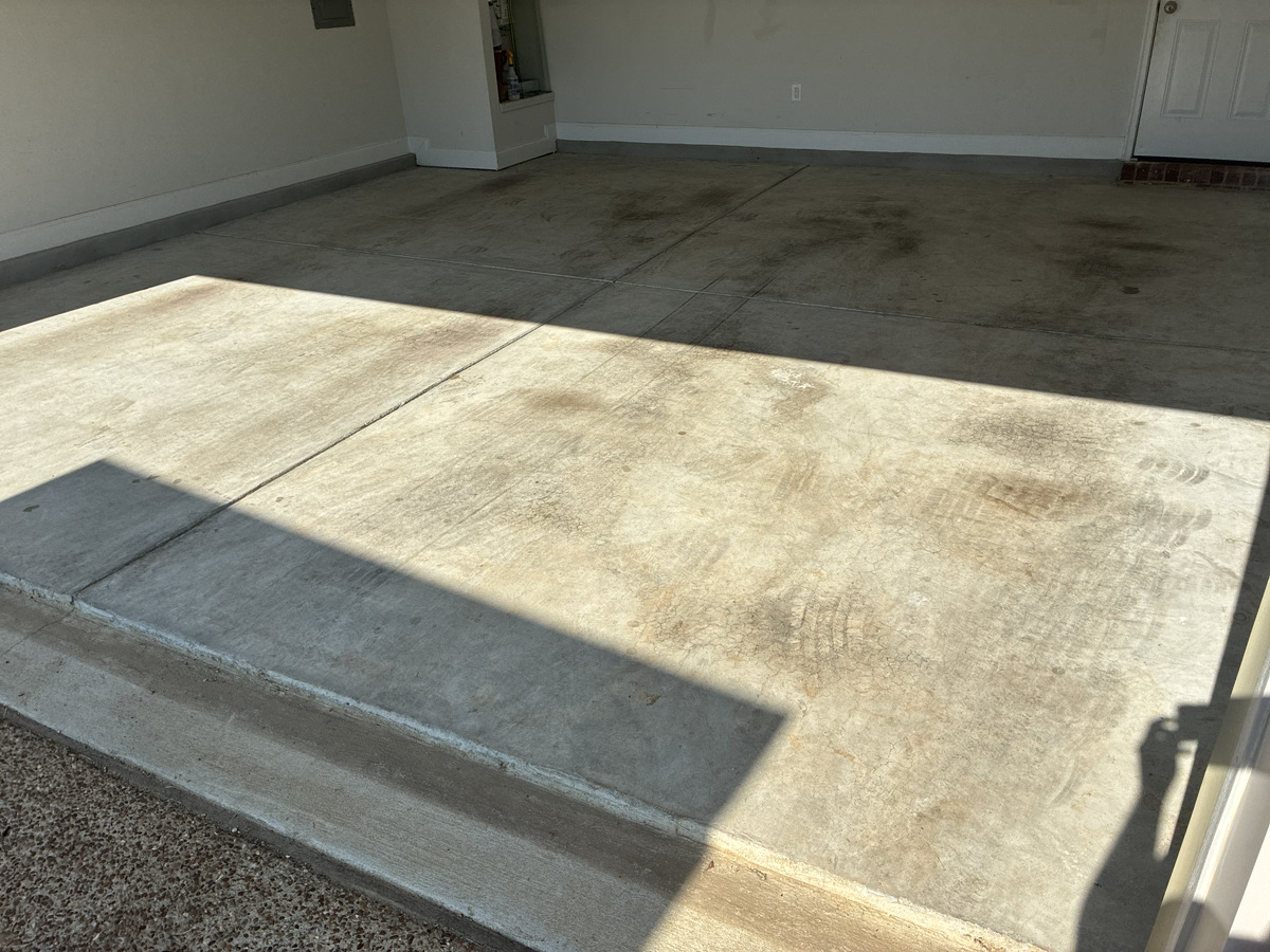 bare concrete in garage