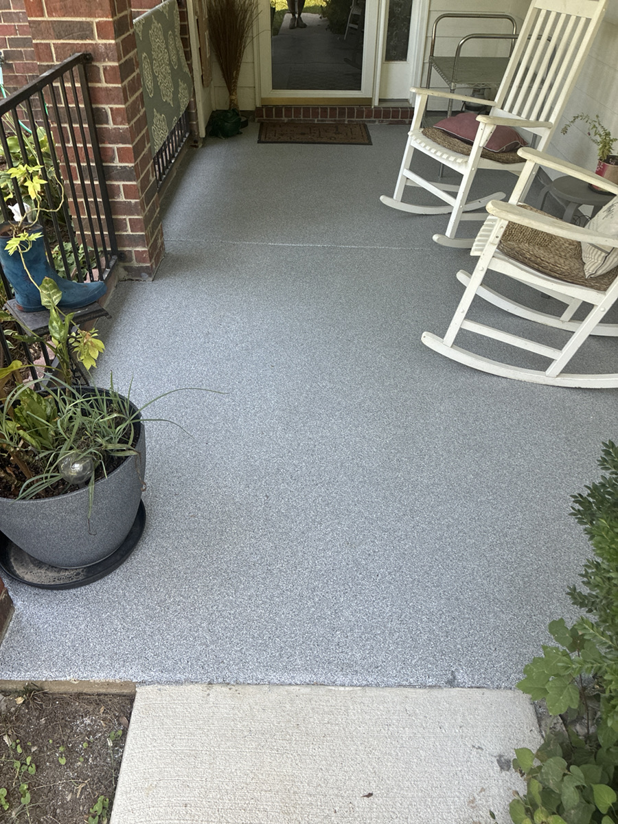 coated front porch