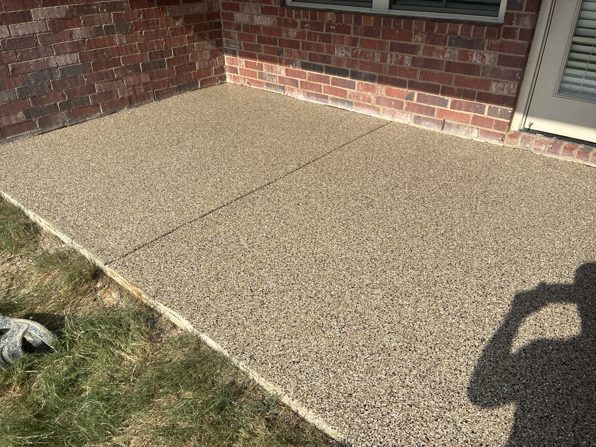polyaspartic coated patio concrete