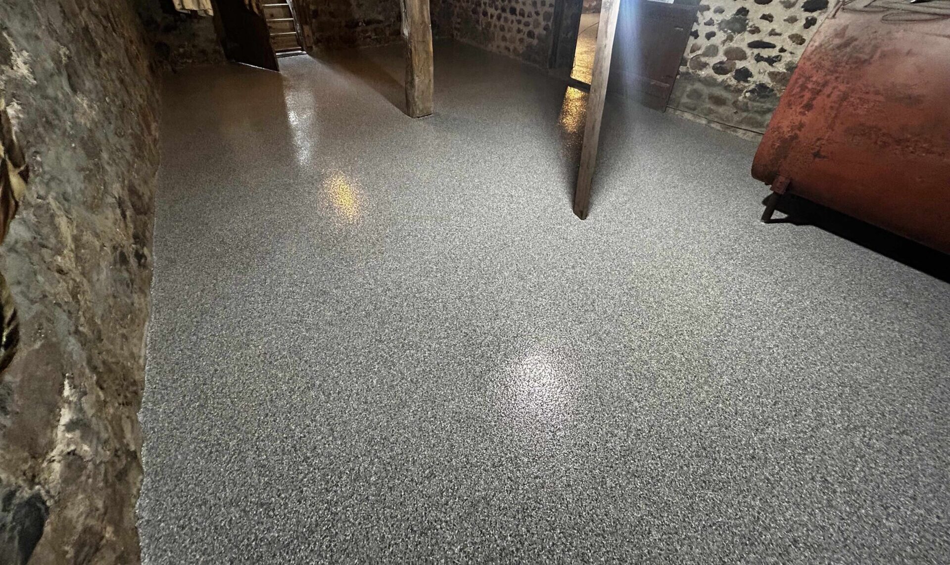 Polyaspartic basement concrete coating