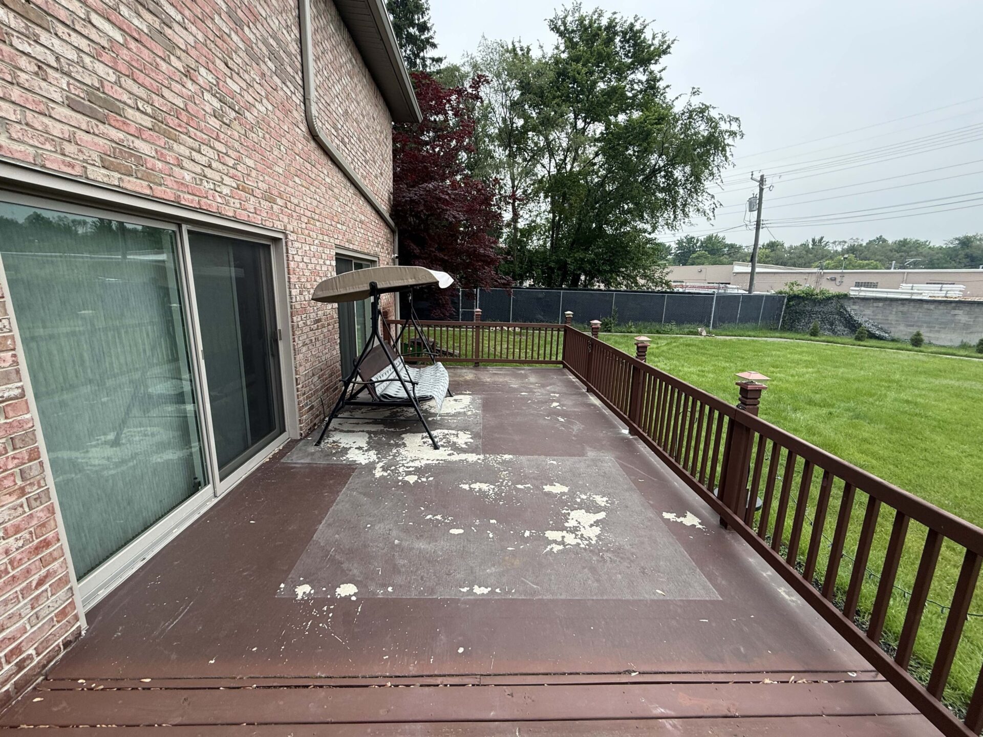 Bare wood deck