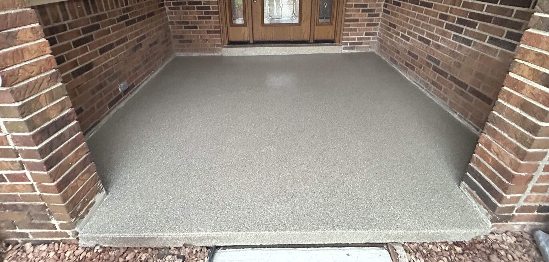 polyaspartic front stoop concrete