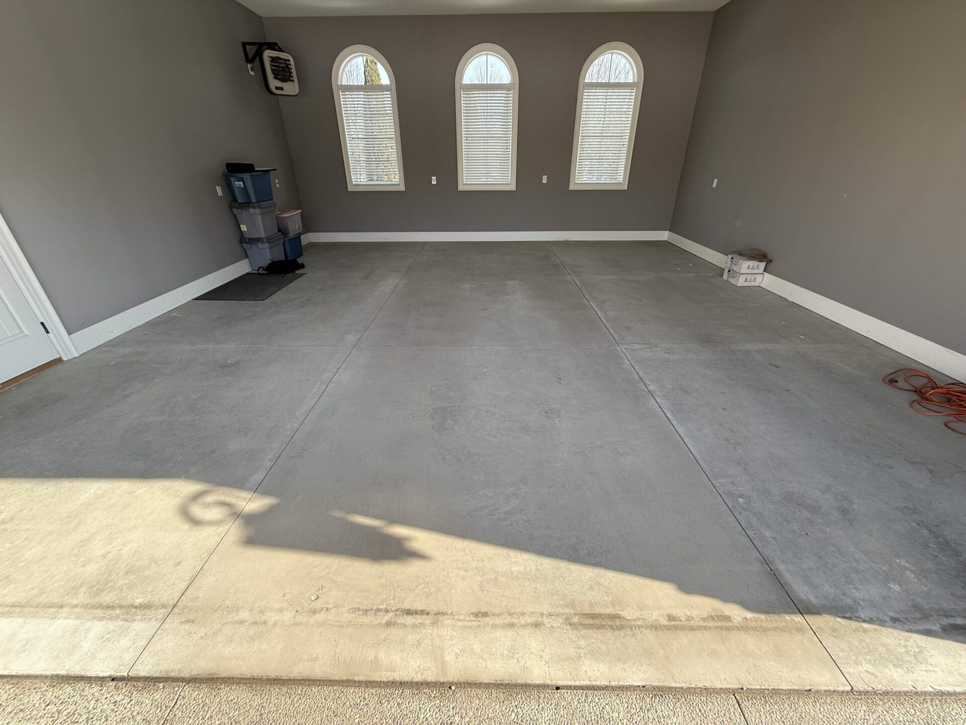 uncoated garage floor concrete