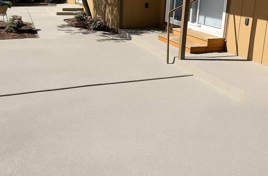 polyaspartic coated patio concrete