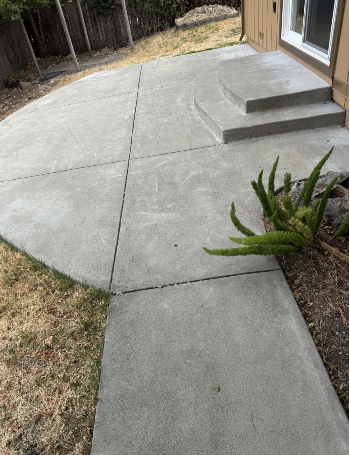 uncoated patio concrete