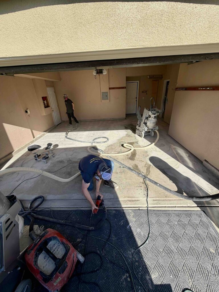 Garage Floor Before a Coating in Dixon