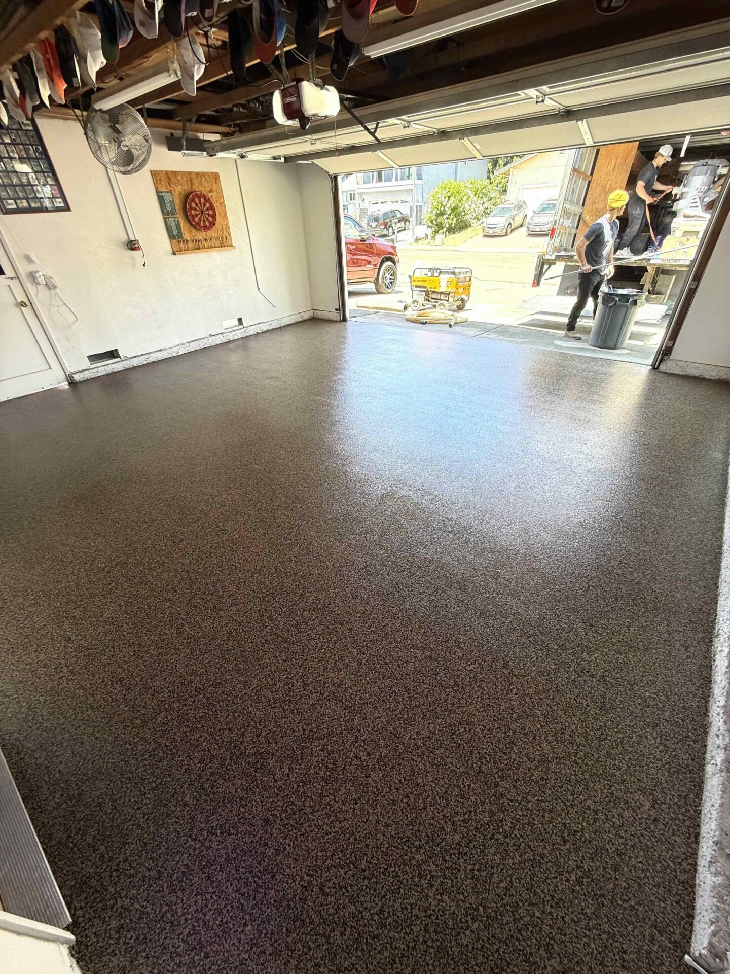 New polyaspartic garage flooring