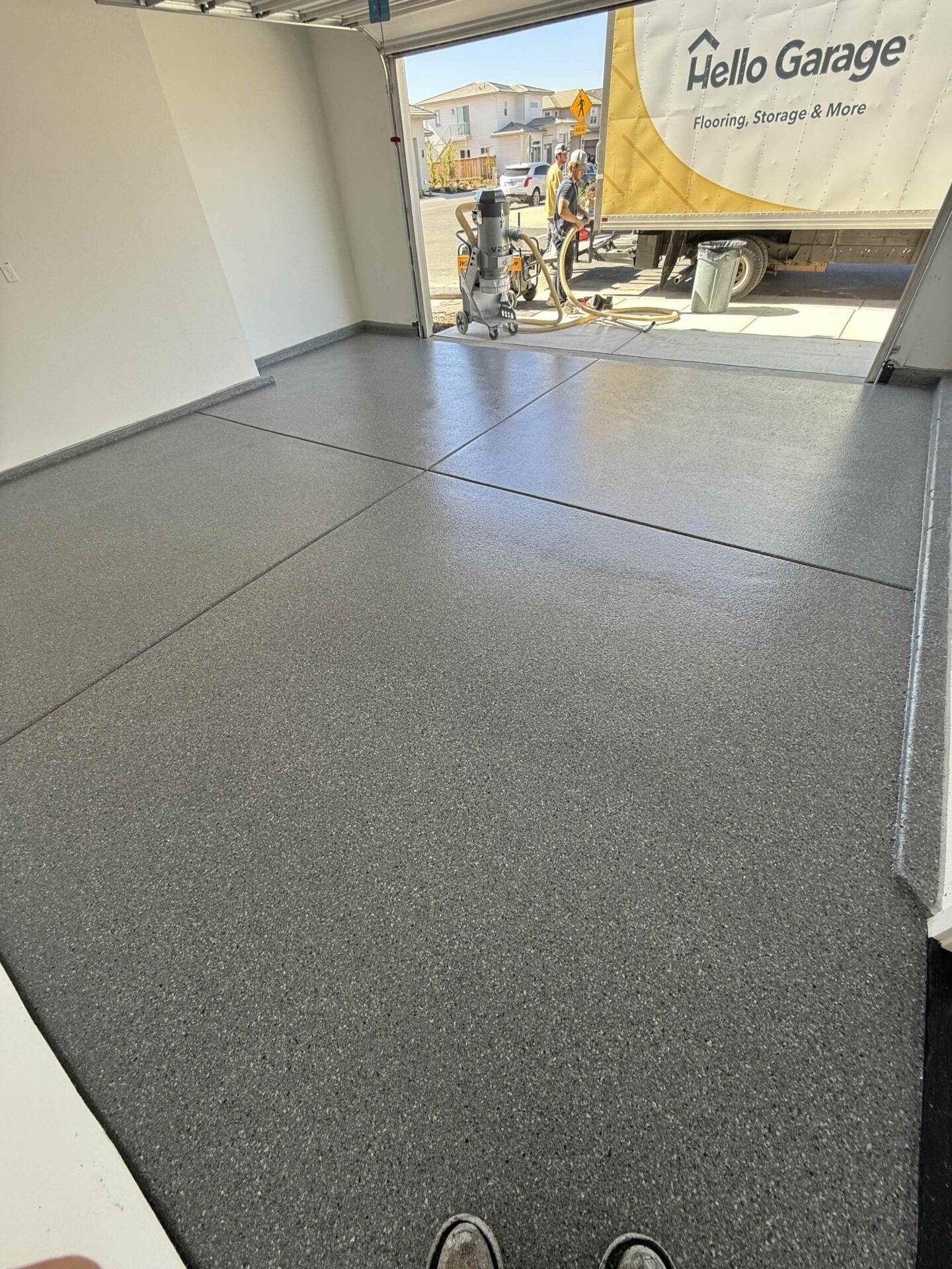 polyaspartic coated garage floor coating